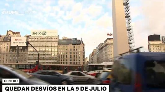 Continúan algunos desvíos en la Av. 9 de Julio
