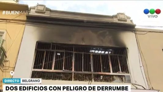 Dos edificios corren peligro de derrumbe tras un incendio