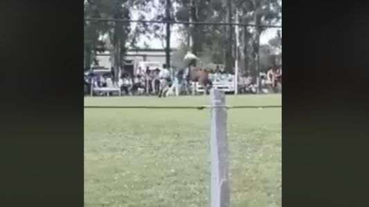 Un jinete fue aplastado por su caballo y murió en medio de una doma