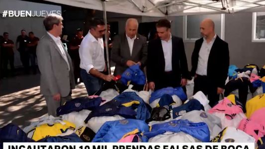Incautaron más de 10.000 prendas apócrifas de Boca