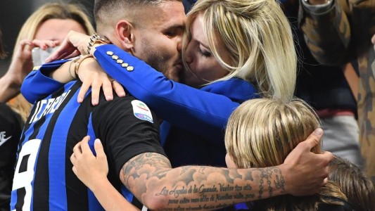 Besazo: el festejo de Mauro Icardi y Wanda Nara tras el triunfo en el clásico italiano