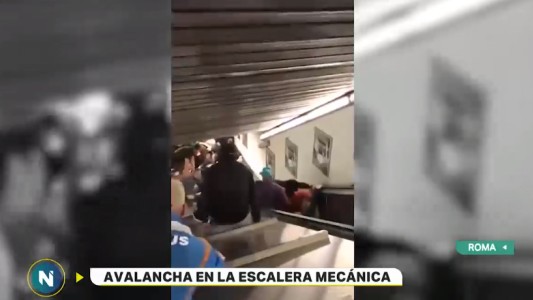 VIdeo: brutal accidente en una escalera mecánica del subte de Roma