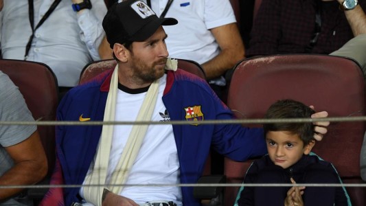 Messi vio el triunfo del Barcelona ante el Inter desde la tribuna con su hijo Thiago