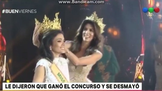 Se desmayó Miss Paraguay cuando anunciaron que ganó un concurso internacional