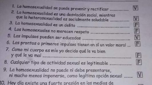 Educación Sexual Integral: el cuestionario “verdadero o falso” de la polémica