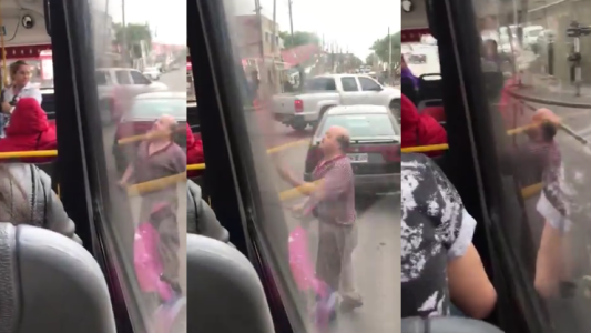 Violencia machista: frenó un colectivo para pegarle a su exmujer con un bastón