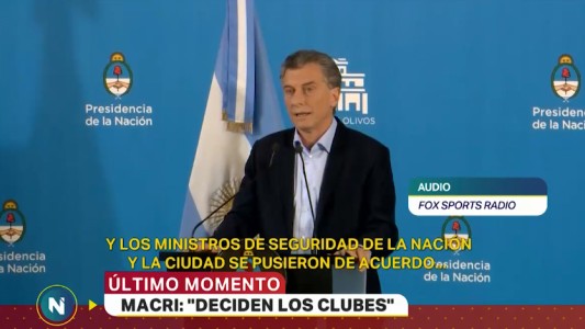 Ahora Macri puso en duda los visitantes en el River-Boca: "Es decisión de los clubes"