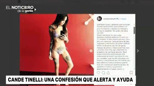 Candelaria Tinelli contó que sufrió anorexia y bulimia durante 12 años: "Mi familia me salvó"