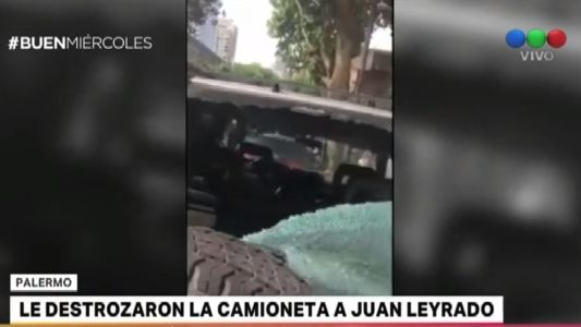 A Juan Leyrado un motociclista le destrozó la camioneta