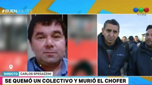 Murió un chofer al tratar de apagar un incendio en su colectivo