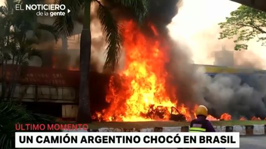 Chocó un camión argentino en Brasil