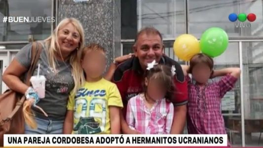 Una familia cordobesa adoptó a tres hermanitos ucranianos