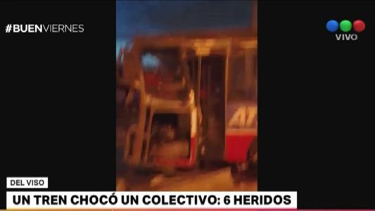 Un tren del Belgrano Norte chocó un colectivo 57: seis heridos