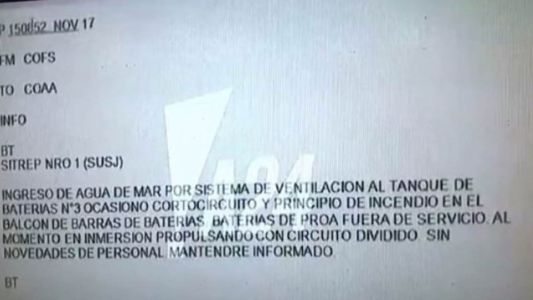 ARA San Juan: el último mensaje antes de su desaparición