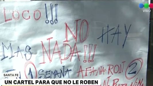 Colocó este cartel para que no le roben más