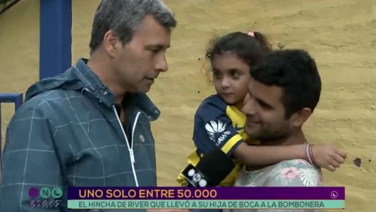 Un hincha de River entre 50.000 fans de Boca