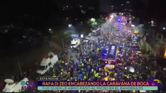 Rafael Di Zeo encabezó la caravana de Boca