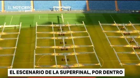 Superfinal: así preparan la cancha del estadio Santiago Bernabeu