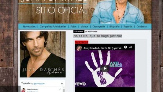 Hackearon la página web de Juan Darthés