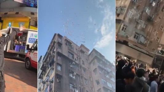 Video: se hizo el Robin Hood, arrojó dinero desde un edificio y terminó preso