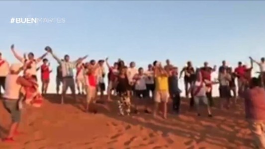 Banderazo de River en Abu Dhabi