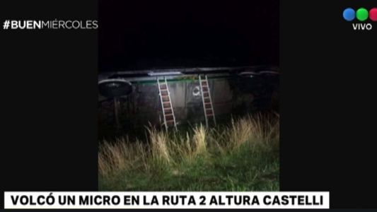 Volcó un micro en la Ruta 2: tres heridos graves