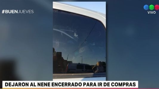 Dejaron al nene encerrado en el auto para ir de compras