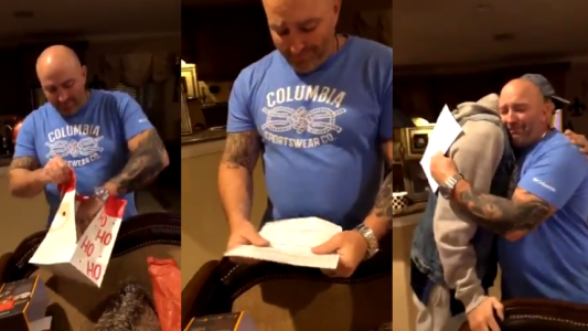 El viral navideño más lindo: como regalo, le pidió a su padrastro que lo adopte