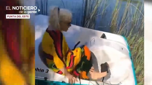 Susana, varada en un bote