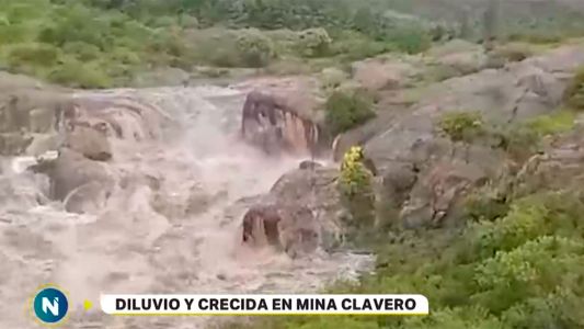 Inundaciones en Córdoba por lluvia récord y crecida del río Mina Clavero