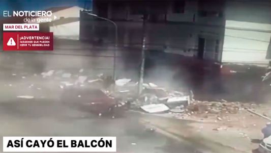 Video: así fue el derrumbe de balcones que mató a una madre y su hija en Mar del Plata