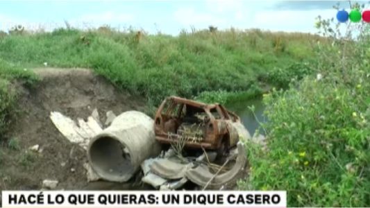 La Plata: identifican un dique casero ilegal que obstruye el sistema de desagüe