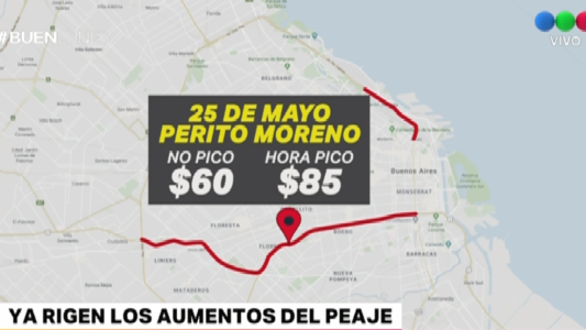 Ya rigen los aumentos del peaje