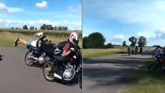 El video de la picada de motos en la que murió un joven en Bolívar