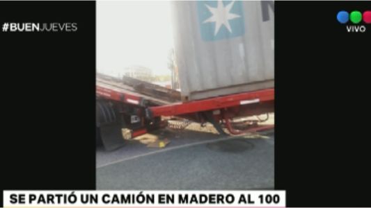 Se partió un camión en Puerto Madero