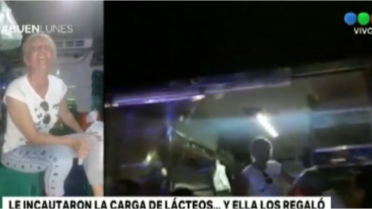 Le incautaron la carga de lácteos: antes los regaló