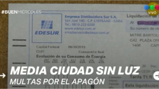 Apagón en la zona norte de la ciudad de Buenos Aires