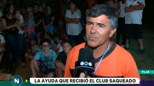 La ayuda que recibió el club saqueado en Pilar