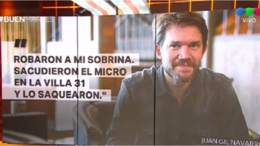 Juan Gil Navarro denunció un violento robo a su sobrina cuando su micro pasó por la Villa 31