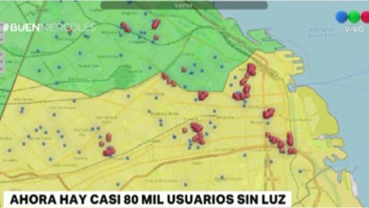 80 mil usuarios siguen sin luz en la ciudad de Buenos Aires