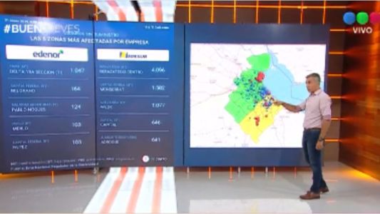 Siguen los cortes de luz: el mapa de las zonas más afectadas