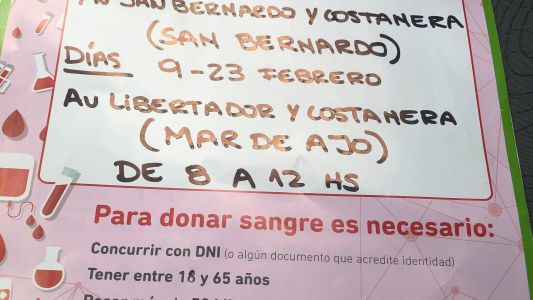 Nueva campaña de donación de sangre entre los turistas que veranean en el Partido de la Costa