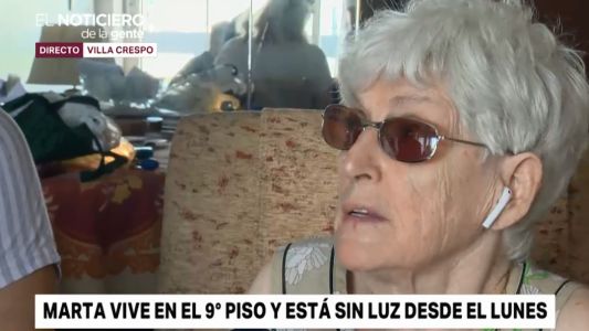 La jubilada que vive en el piso 9 y está sin luz desde el lunes