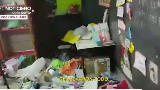 Video: entre lágrimas, mostraron los destrozos tras el robo en una escuela