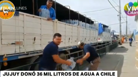 Jujuy donó 36 mil litros de agua a Chile