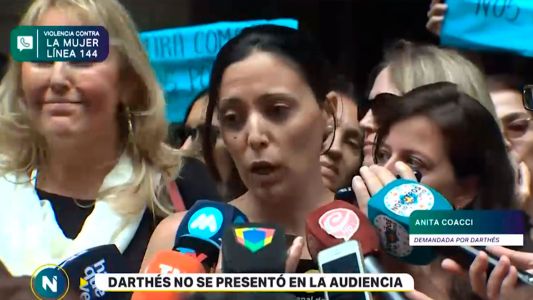 "Darthés no presentó ningún certificado médico", dijo Anita Coacci tras la ausencia del actor en Tribunales