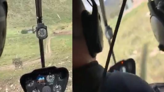 Grabó el momento en que se caía con el helicóptero
