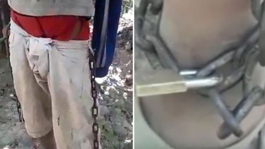 Indignante: encadenaron a tres nenes a un árbol con 40 grados de calor