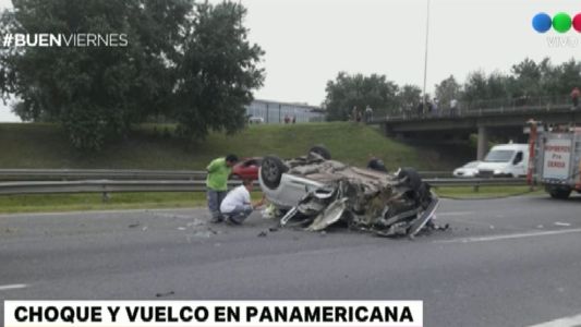 Choque y vuelco en la Panamericana: un muerto