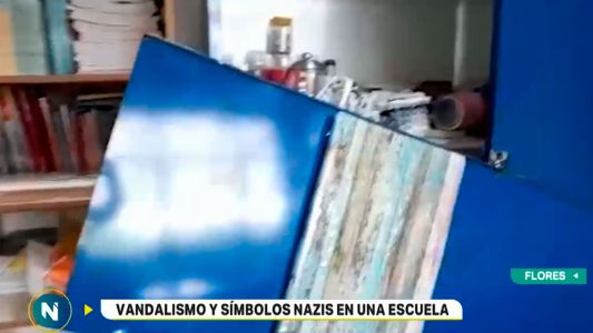 Vandalismo y símbolos nazis en una escuela de Flores